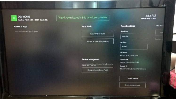 XBOX_ONE_DEV_HOME